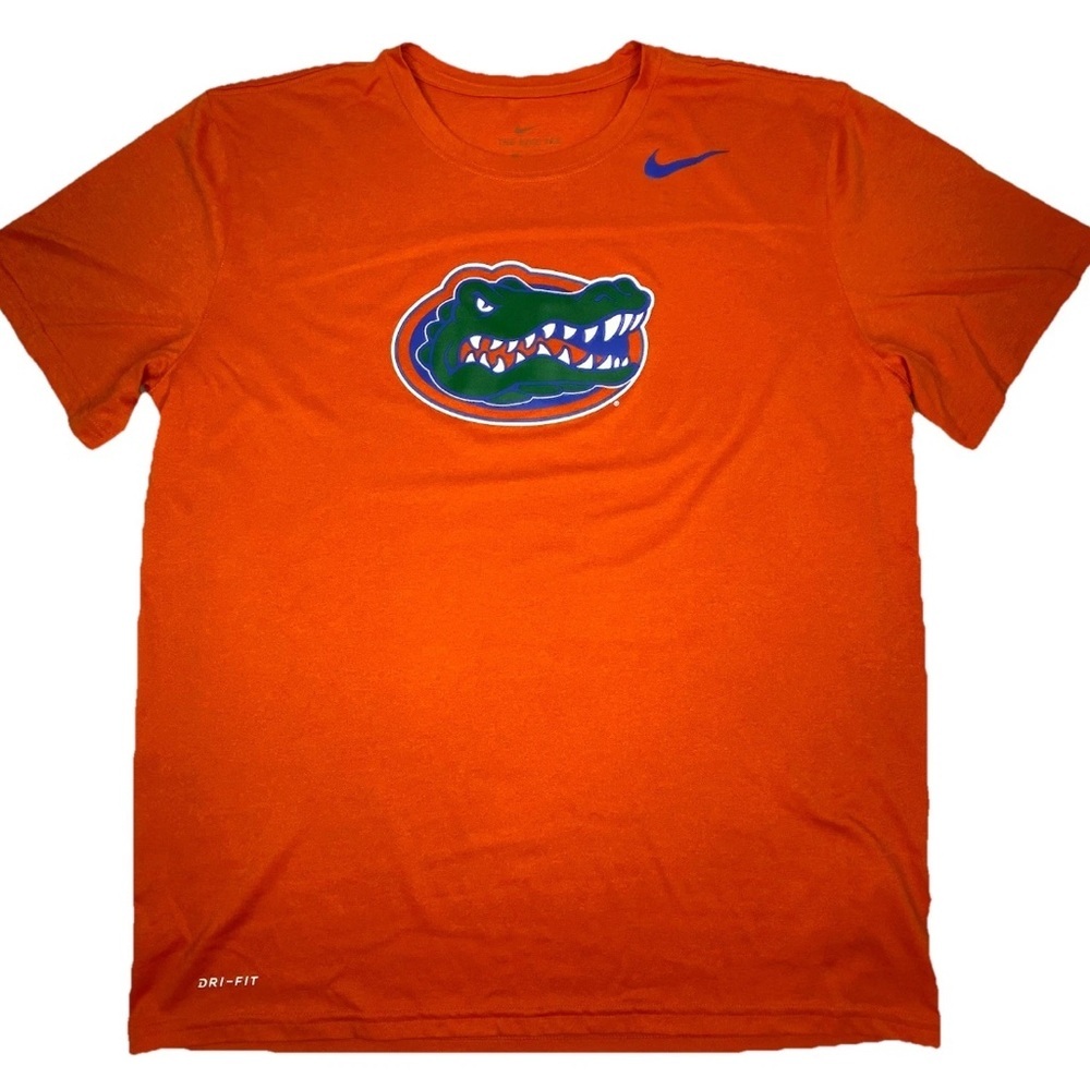 Nike The Nike Tee Florida Gators Sz L Tee Basketball Orange Athletic Cut Dri-Fit